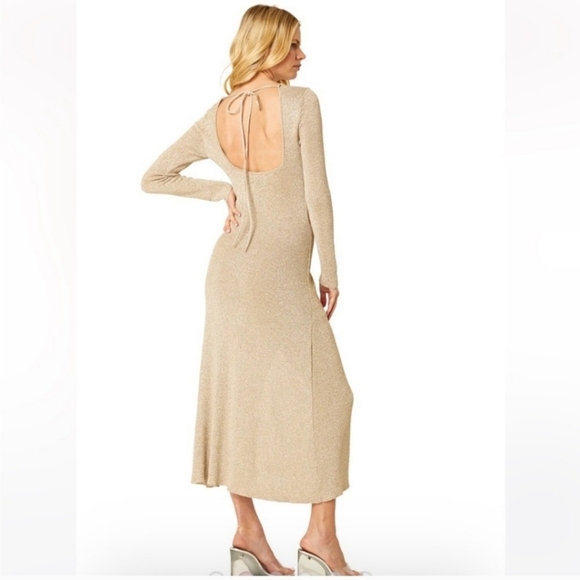NWT MISA Metallic 'Minka' Midi Dress - Picture 3 of 6